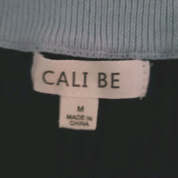 Cali‎ Be Full Zip Cardigan Sweater Women Medium Navy Blue Stripe Preppy Academia - Picture 9 of 13
